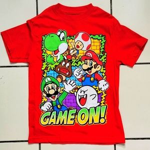 Nwt!!! Boys Super Mario Red T-shirt S/S Size 6/7 (S)